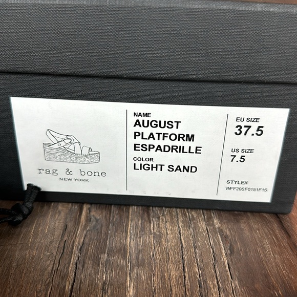 Rag & Bone Platform Espadrille - size 37.5 (7.5) - Picture 2 of 14